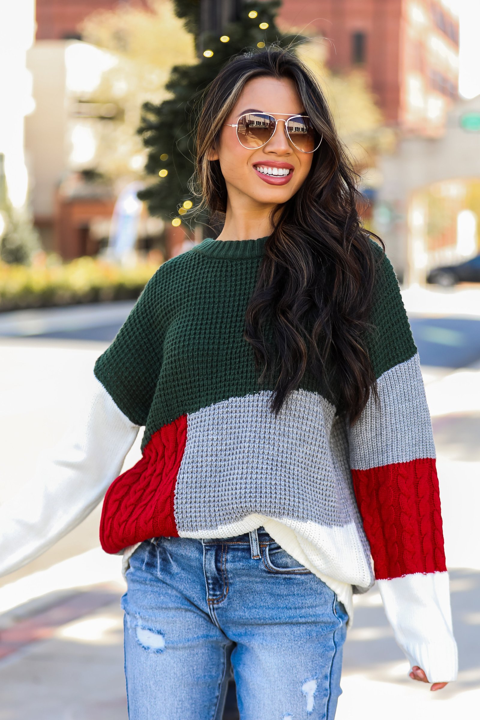 Welcoming Warmth Color Block Oversized Sweater