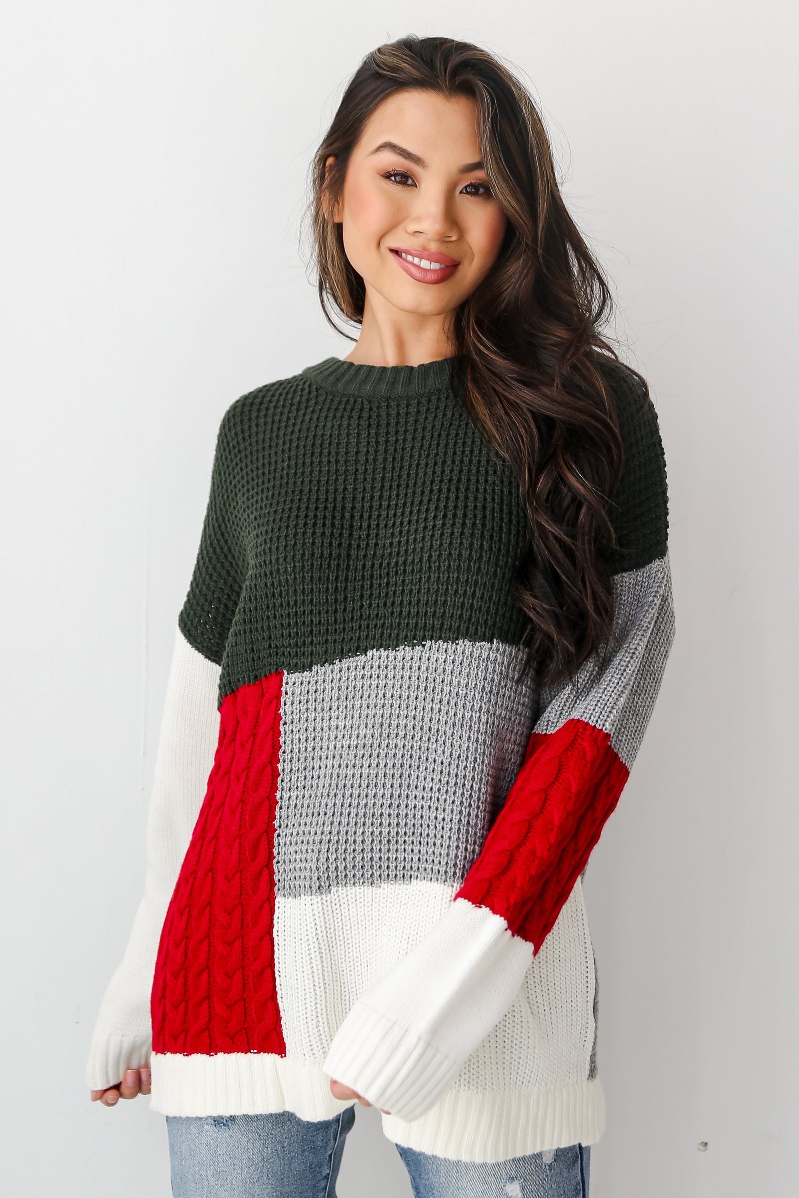 Welcoming Warmth Color Block Oversized Sweater