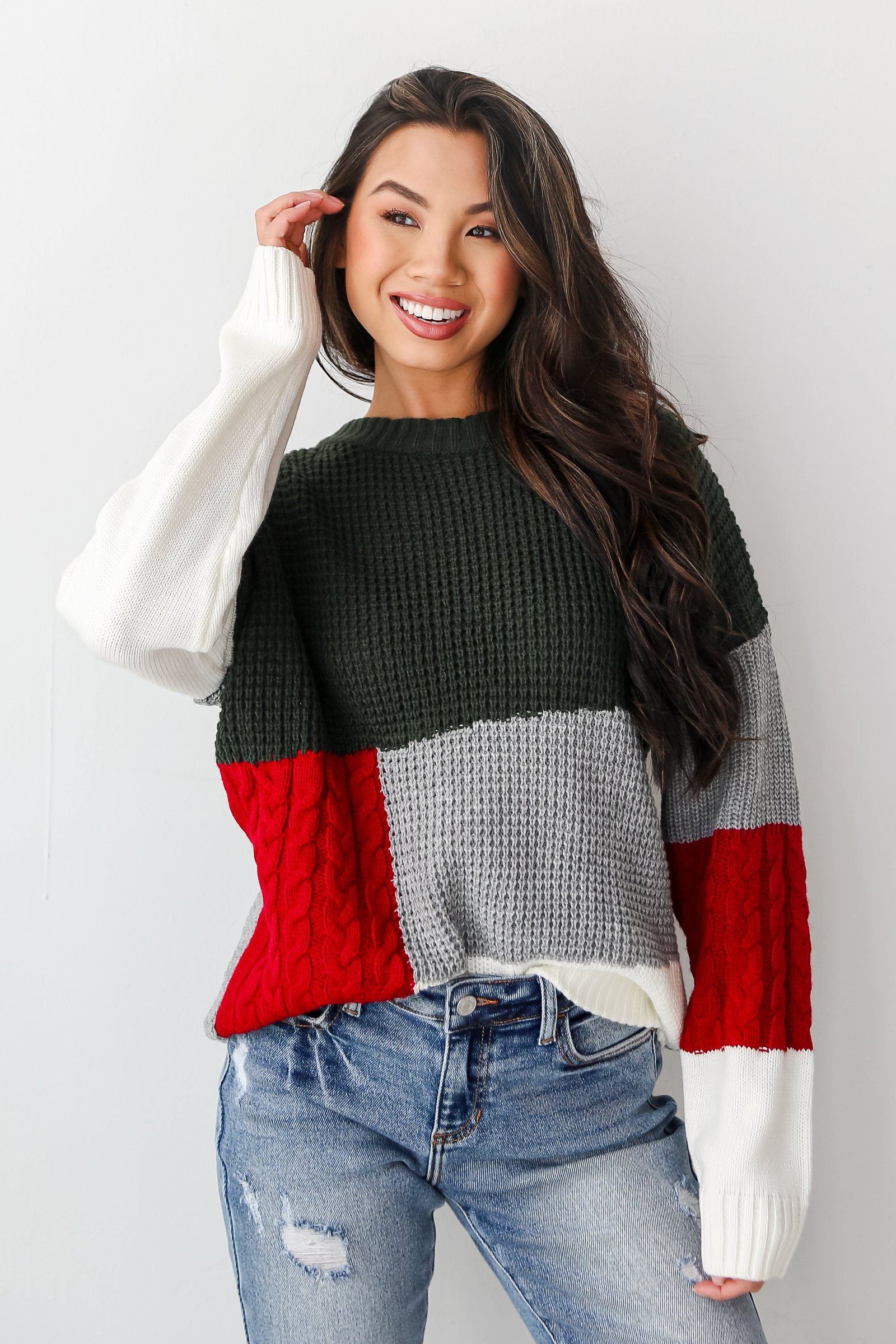 Welcoming Warmth Color Block Oversized Sweater