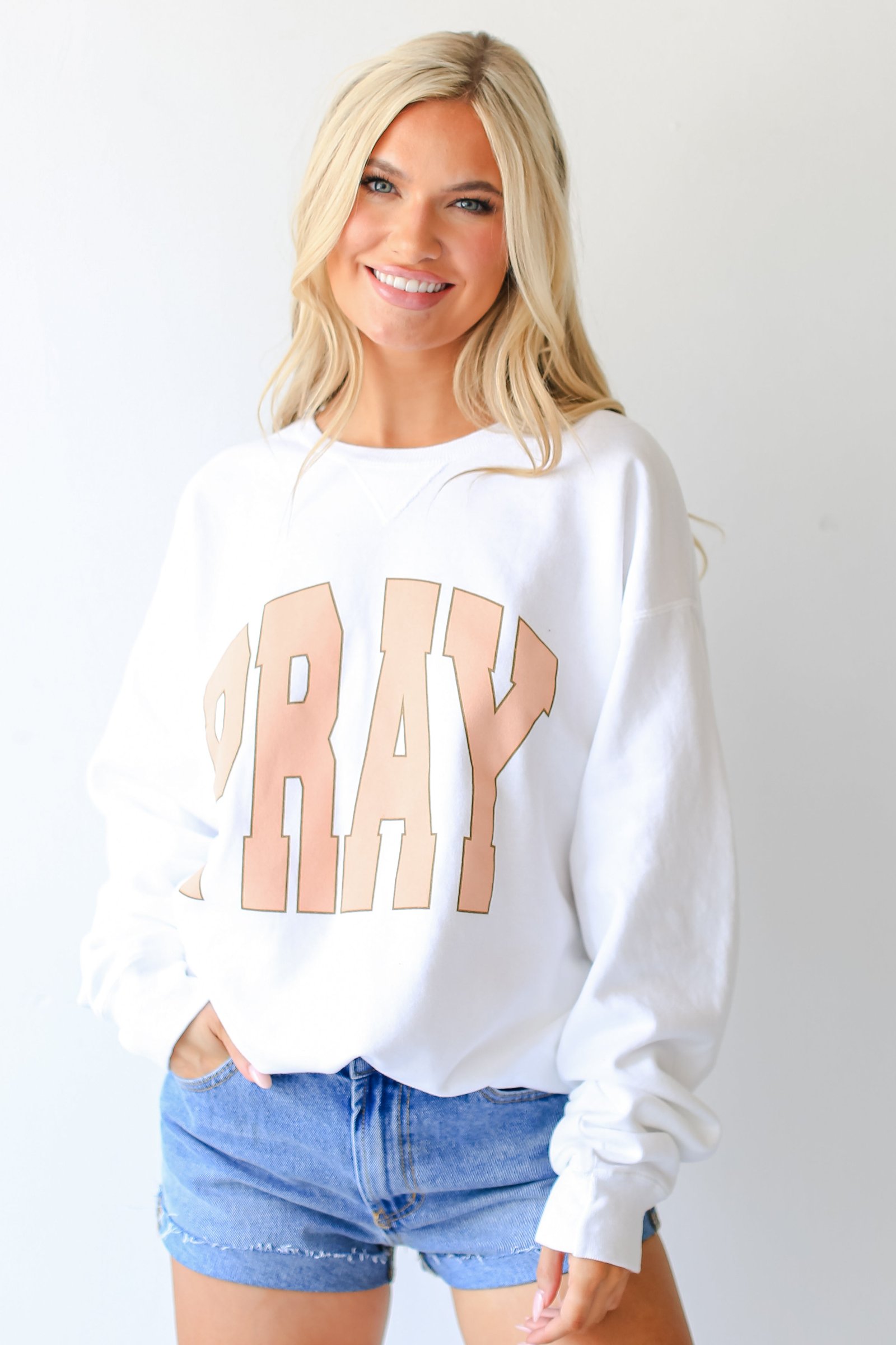 White Pray Sweatshirt